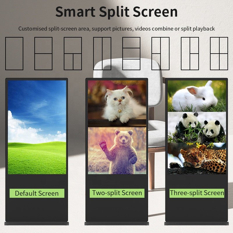 Floor standing totem android advertising player interactive touch screen kiosk lcd digital signage display