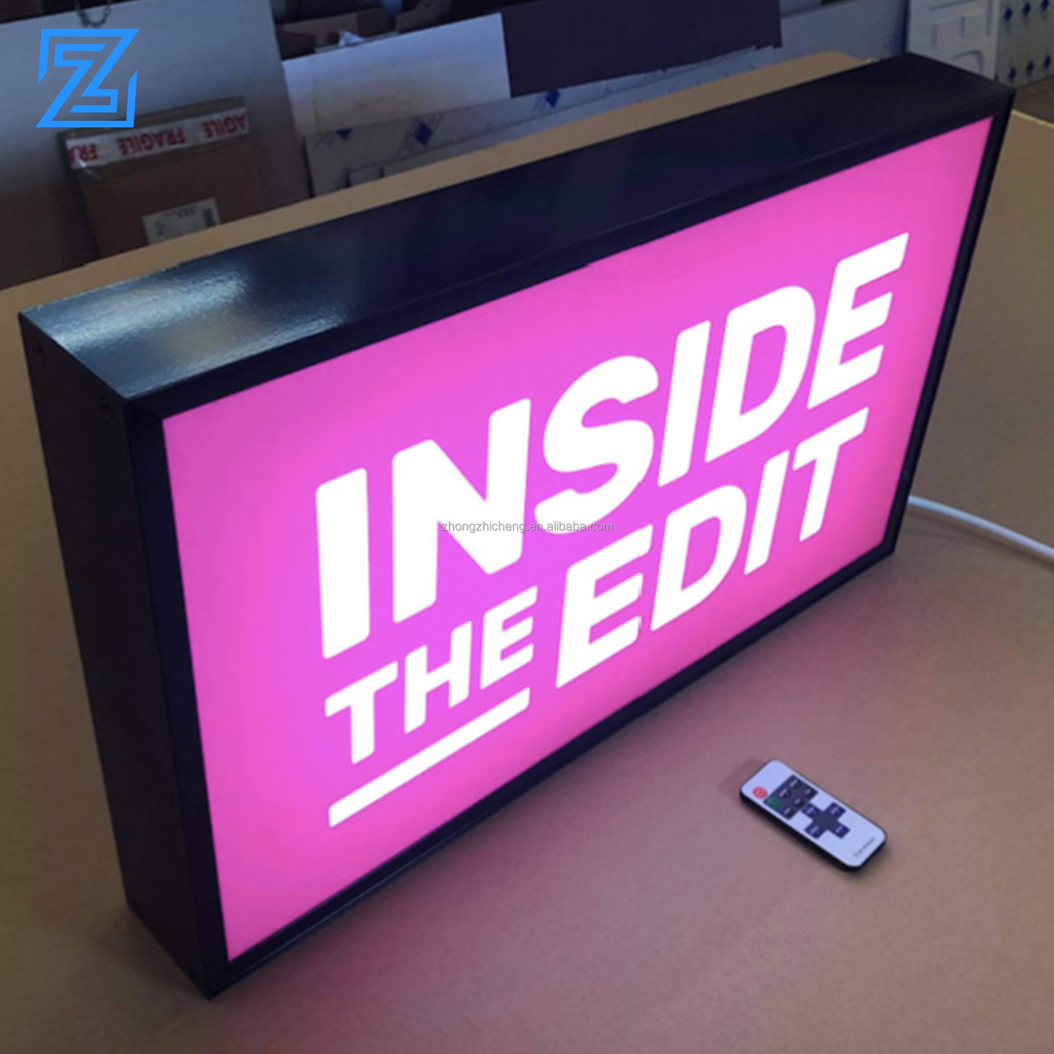 light box LED side hanging outside signboard Light up led small brass letters advertising light box