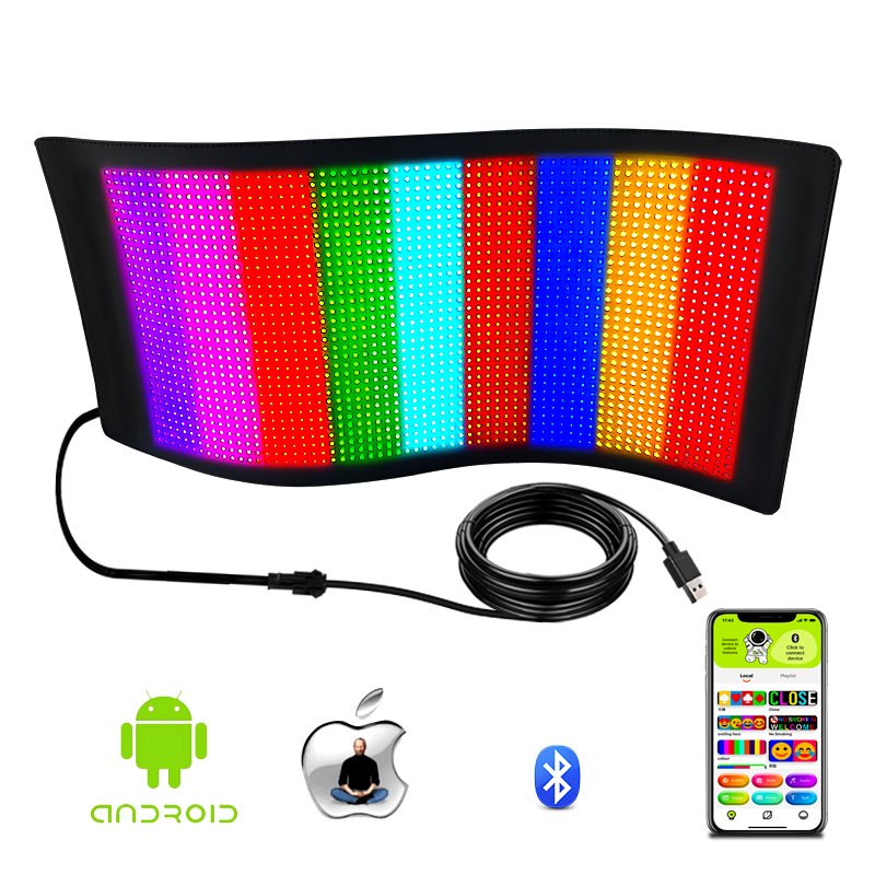 Shop Open Sign Flashing Scrolling Digital Flexible LED Screen Glass Window Advertising Display APP Control LED Sign Board