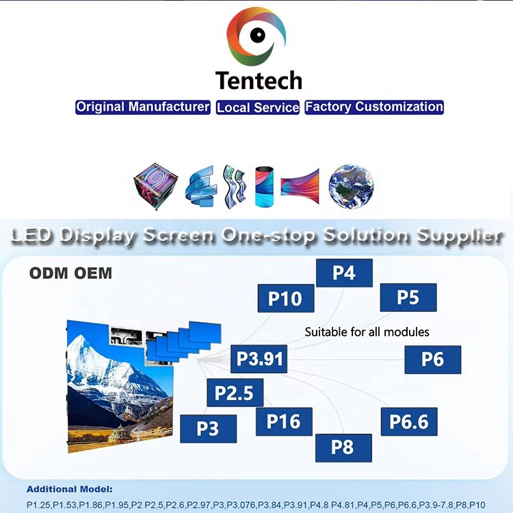 Tentech OEM Outdoor Waterproof 3.91 3D Pantallas Advertising Billboard Digital Signage Panel Display Screen P3.91 LED Video Wall