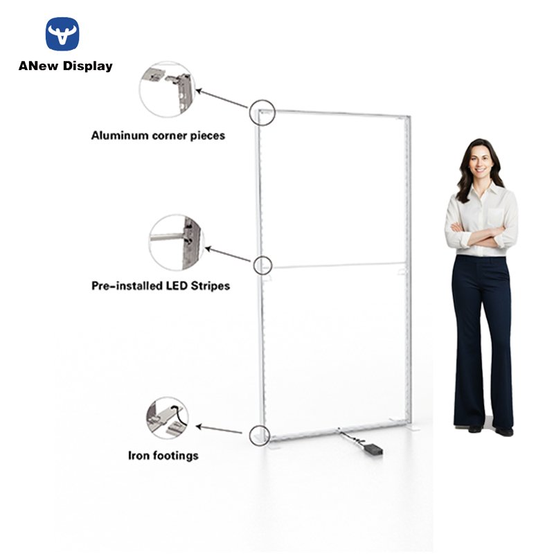 Custom Tool Free Seg Double Sided Fabric LED Display Advertising Banner Lightbox Photo Light Box Exhibition Booth Light Box