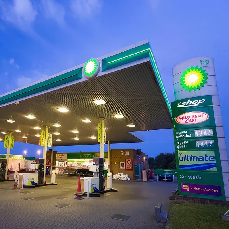 Advertising Outdoor Custom Led Luminous Steel Structure Gas Station Canopies For Sale