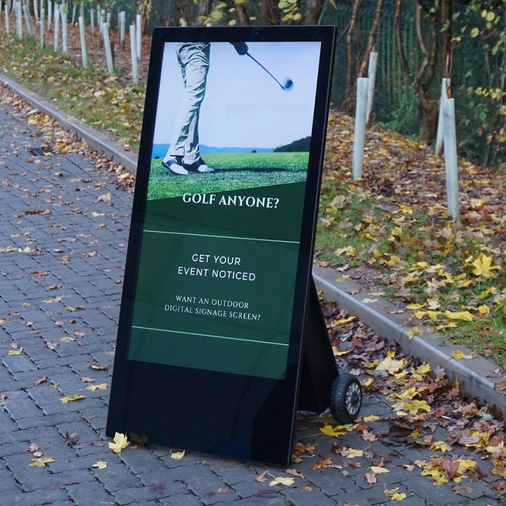 43 Inch Portable Advertising Screens Display Signage Movable Kiosk Portable Digital