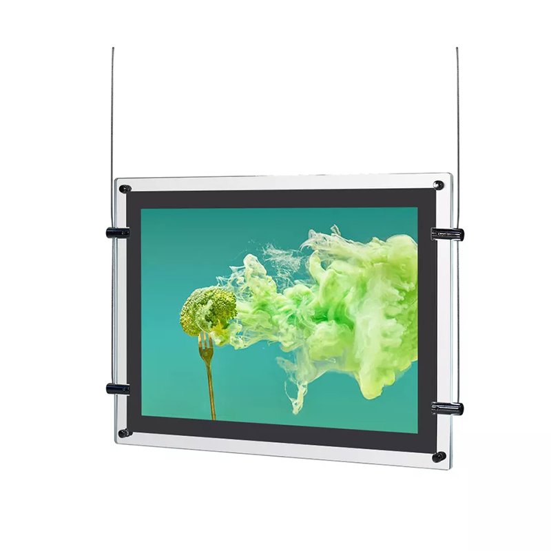Wholesale Horizontal Vertical Hanging Real Estate Office Window Hanging Acrylic Poster Frame Crystal Led Light Box Sign