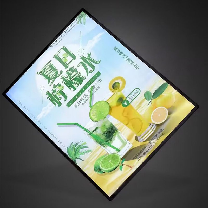 Ultra Slim A4 Size Aluminum Acrylic LED Display Sign Box Custom Energy-Saving Advertising Light Board