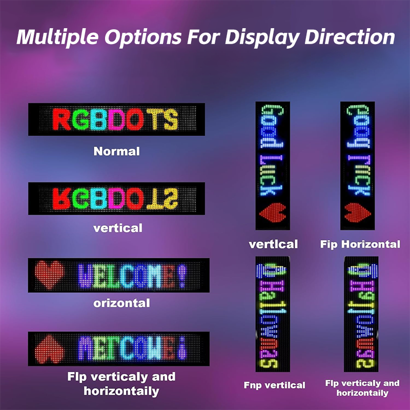 USB smart app control scrolling led sign board rgb flexible led screen app controlled led advertising display board for car
