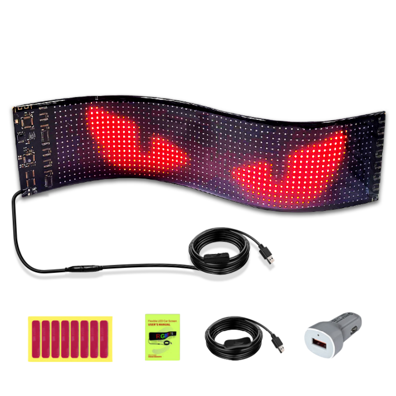 USB smart app control scrolling led sign board rgb flexible led screen app controlled led advertising display board for car