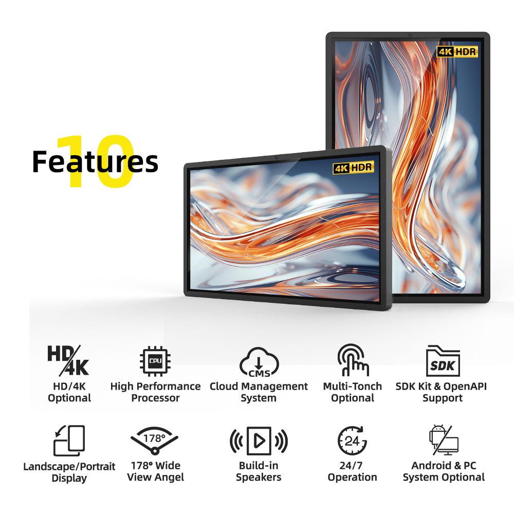 MWE USA Stock Android Digital Signage Displays System Retail Window Display for QSR Restaurant Supports Digital Menu Boards