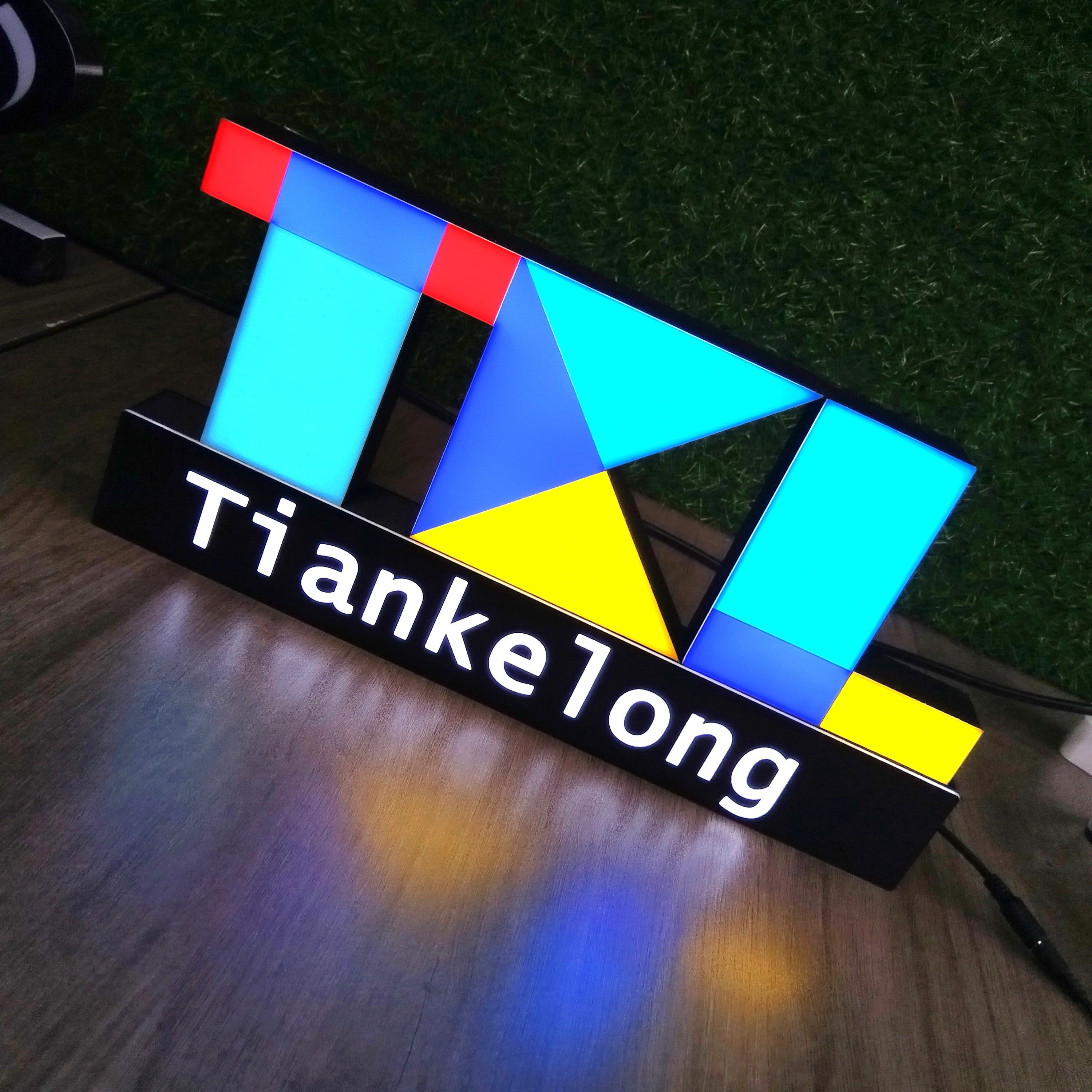 Small Acrylic Stereo Word Display Board Personalized Logo Table Plate Sign for Company Advertising