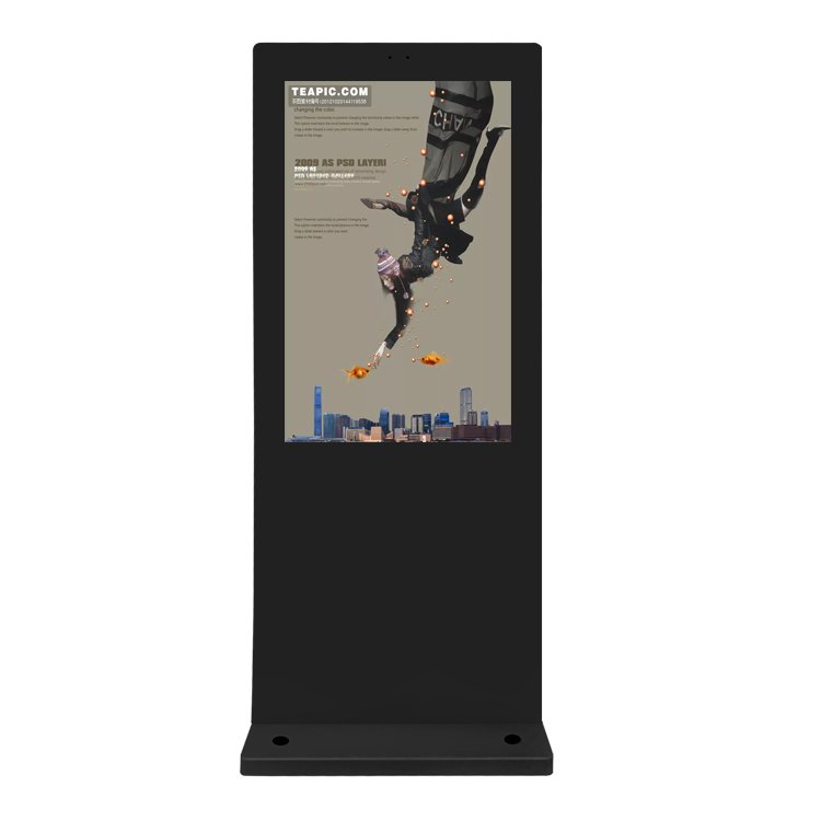 Outdoor advertising digital display led screens floor stand digital signage totem 55 inch with touch screen