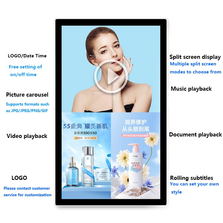 Hight quality wall mounted menu lcd advertising screen digital signage display lcd advertising display with RGB board