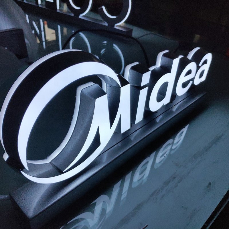 Kexian Custom Led Acrylic Table Sign Indoor Reception Desk Signage LED Luminous Letter Sign with Base