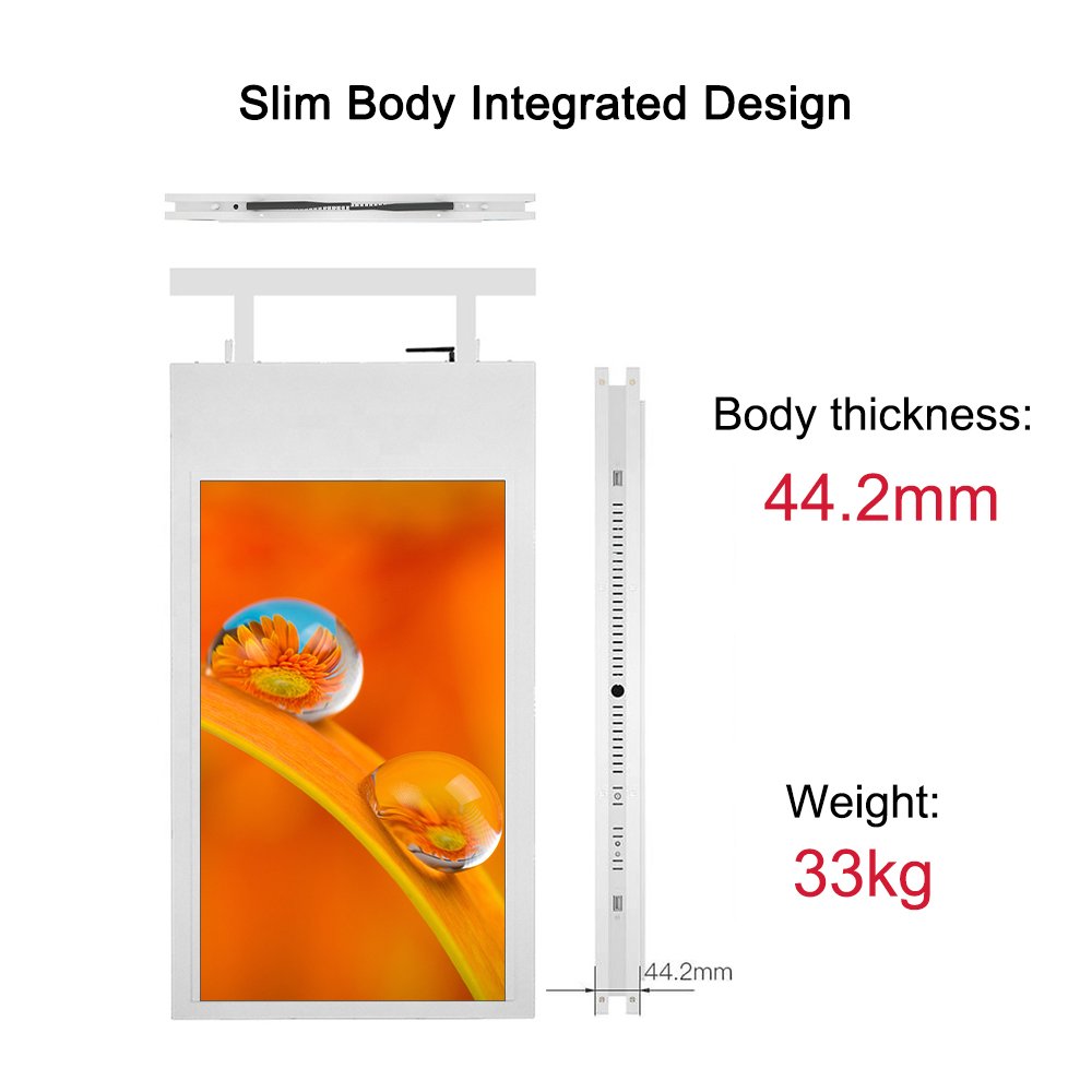 43 Inch Slim advertising lcd digital signage double sided hanging digital signage display window hanging