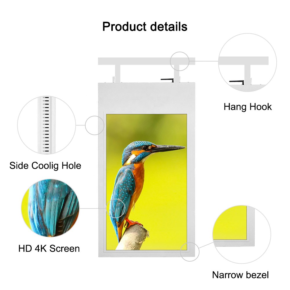 43 Inch Slim advertising lcd digital signage double sided hanging digital signage display window hanging