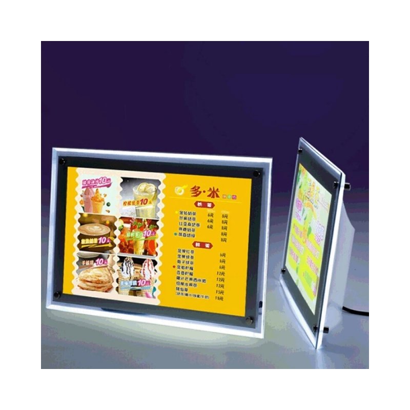 LED Crystal Acrylic Photo Frame Poster Lightbox Slim Magnetic Light Box Restaurant Menu Board Wall Mounted Advertising Display
