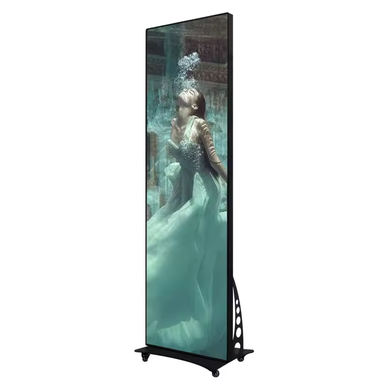 Led screen p2.5 p3 p4 removable poster totem LED display signage board indoor LED display 4G WiFi USB advertising screen