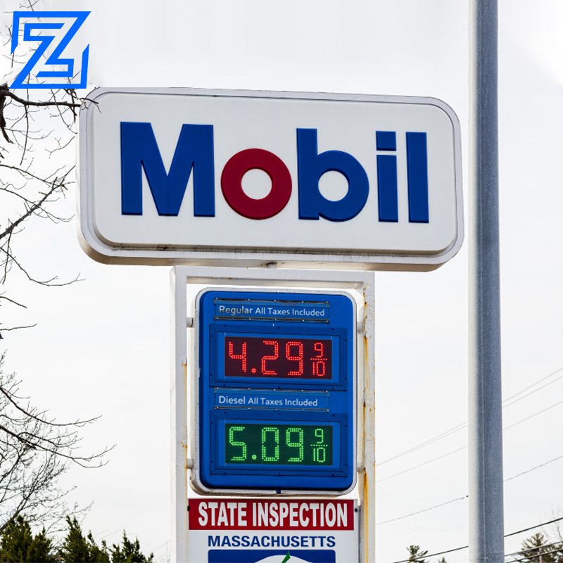 Petrol Station price board Gas Station pylon sign Led Digital screen Signage Advertising Pylon Sign For Price Display