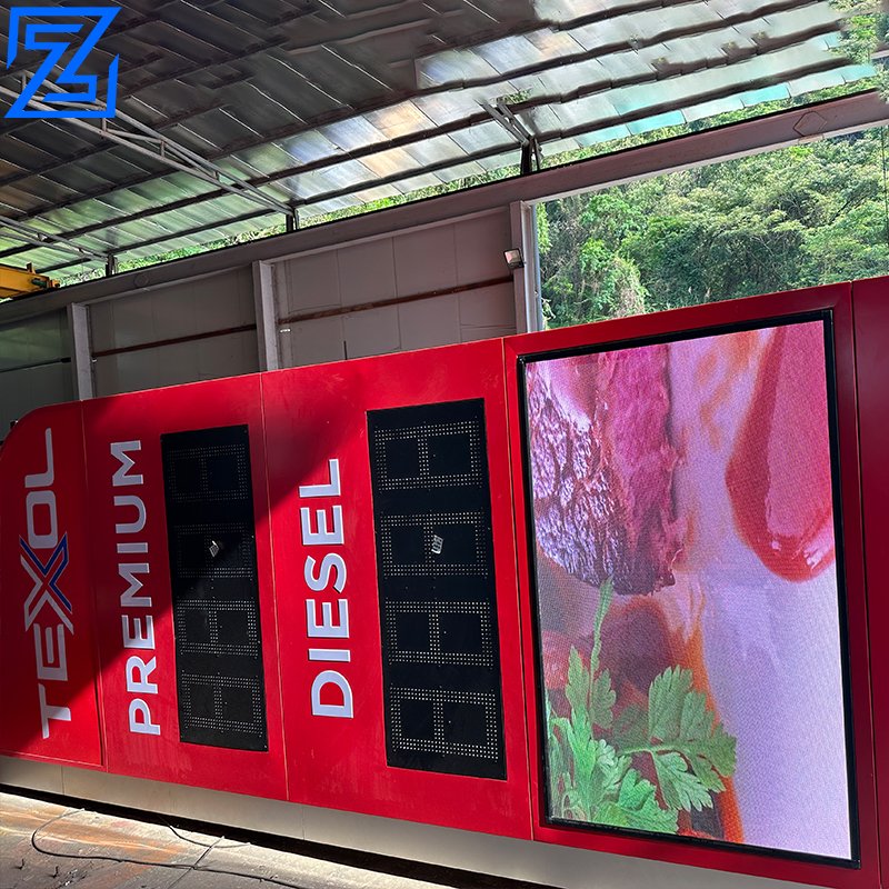 Petrol Station price board Gas Station pylon sign Led Digital screen Signage Advertising Pylon Sign For Price Display