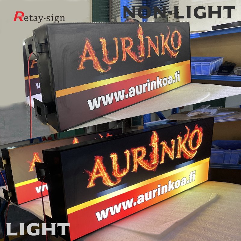 Outdoor custom advertising led light signage lightbox hanging light box board business double sided light box sign