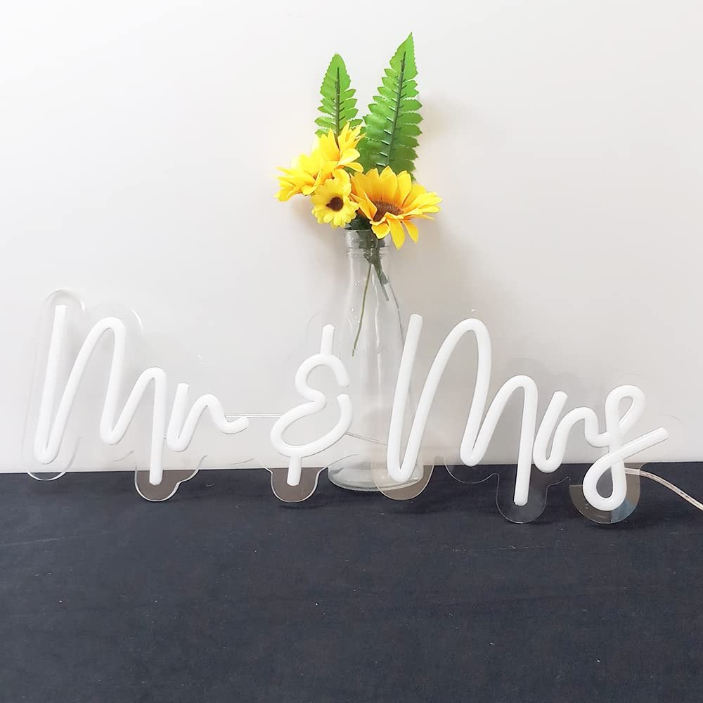 Mr and Mrs Neon Light Neon Sign Custom Sign for Wedding Logo Wedding Room Decorations LED Neon Sign Advertising Board