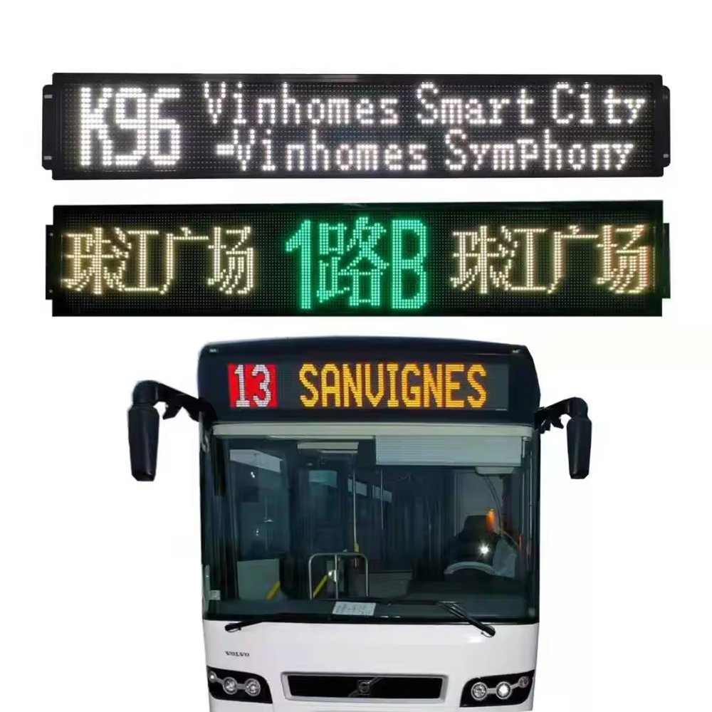 Colorful Bus Station Broadcaster Rear Window Screen Split Flap Display Advertising Screen Board With 4G Wireless Gps Tracker
