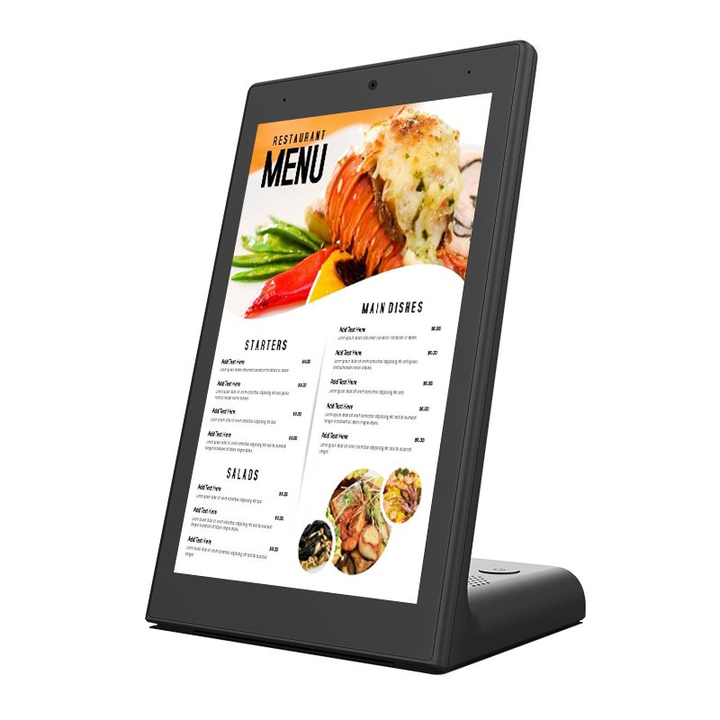 10.1 inch Vertical LCD digital signage touch screen L shape desktop restaurant advertising panel