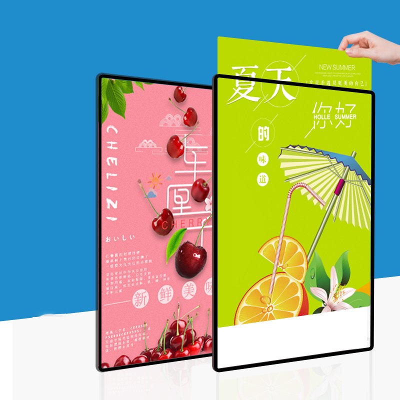 Ultra Slim LED Acrylic Panel Indoor/Outdoor Advertising Light Box Aluminum Profile Frame Rectangle Shape Restaurant Application