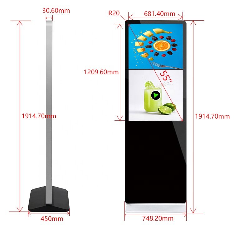 Best quality 55 inch wifi smart advertising board electronic LCD advertising board HD digital poster display factory supply