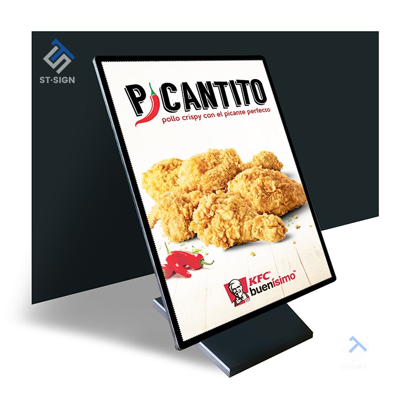 Advertising Light Boxes Ultra Slim Aluminum Frame A1/A2/A3/A4 LED Menu Board Tempered Glass Custom Rectangle Shape Acrylic