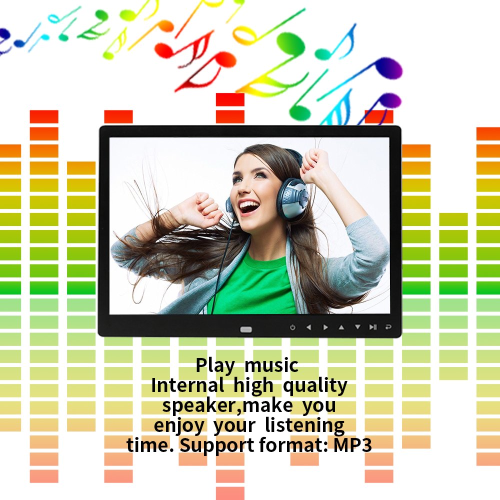 12 inch HD LED screen digital photo frame with calendar wall mounted digital signage lcd advertising video player for business