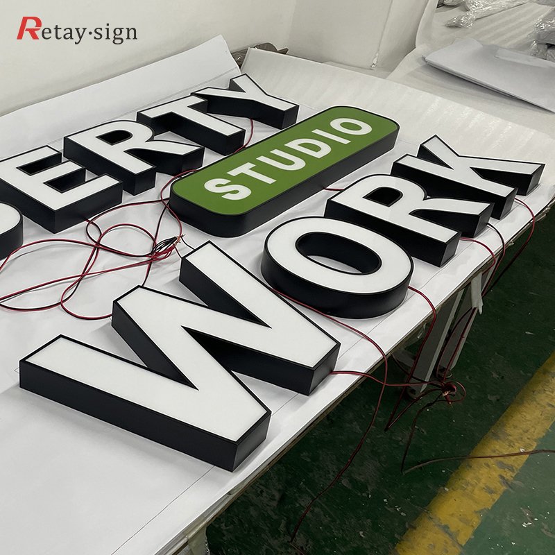 Business led illuminated face lit channel letter sign custom light up shop supermarket sign 3d acrylic advertising letters