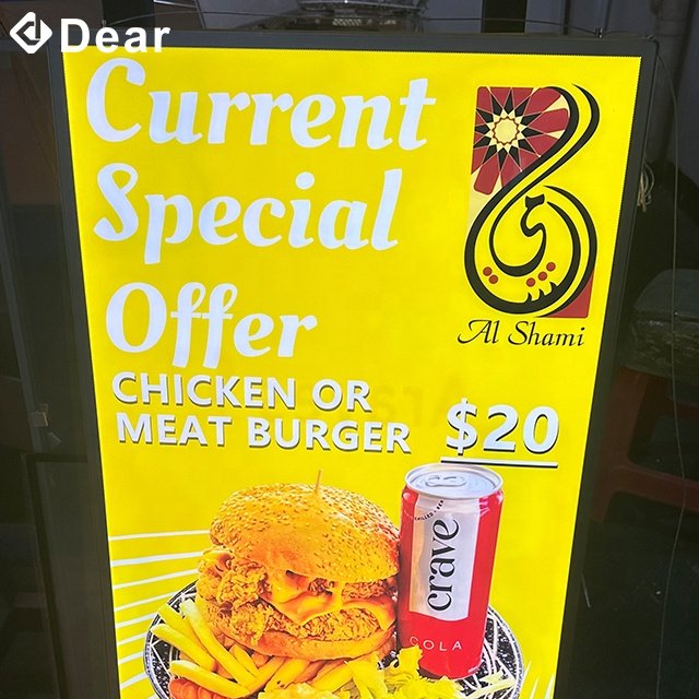 Super Slim Toughened Glass Advertising Led Illuminated Menu Board Poster Display Frame Led Double Sided Light Box