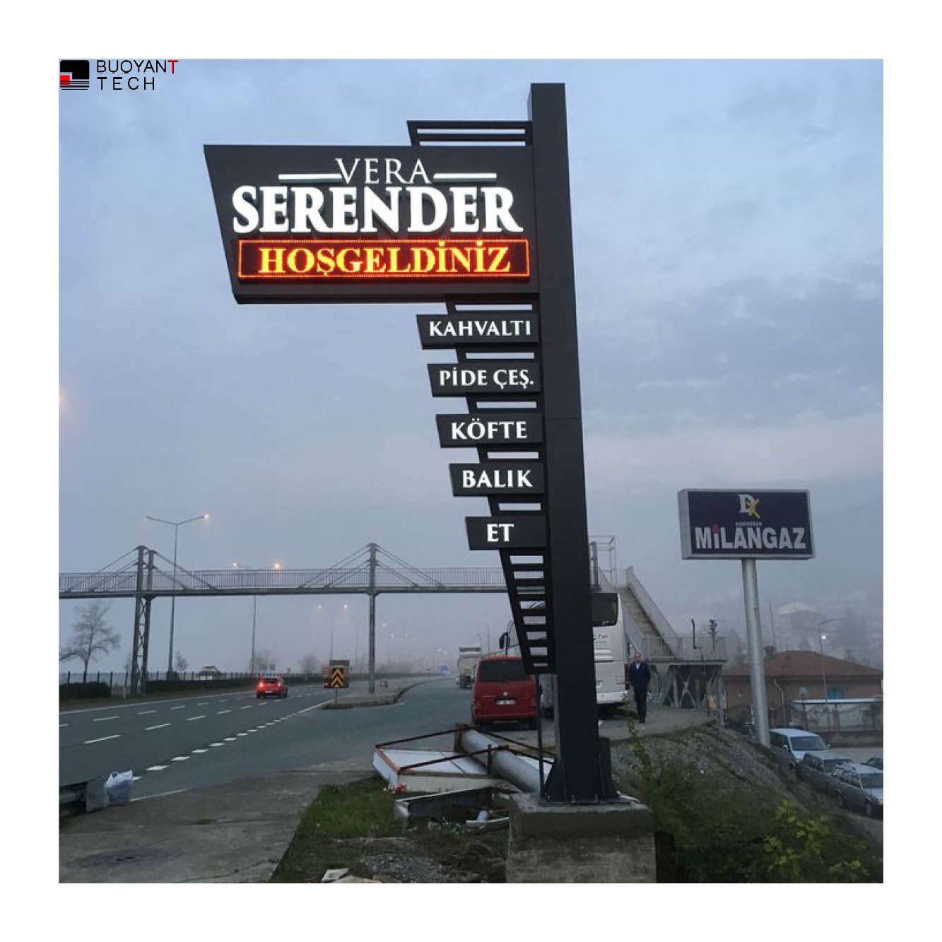 Custom Plaza Side Advertising Standing Aluminum Lighting Message Guidance Pylon Shopping Directional Pylon Signboard