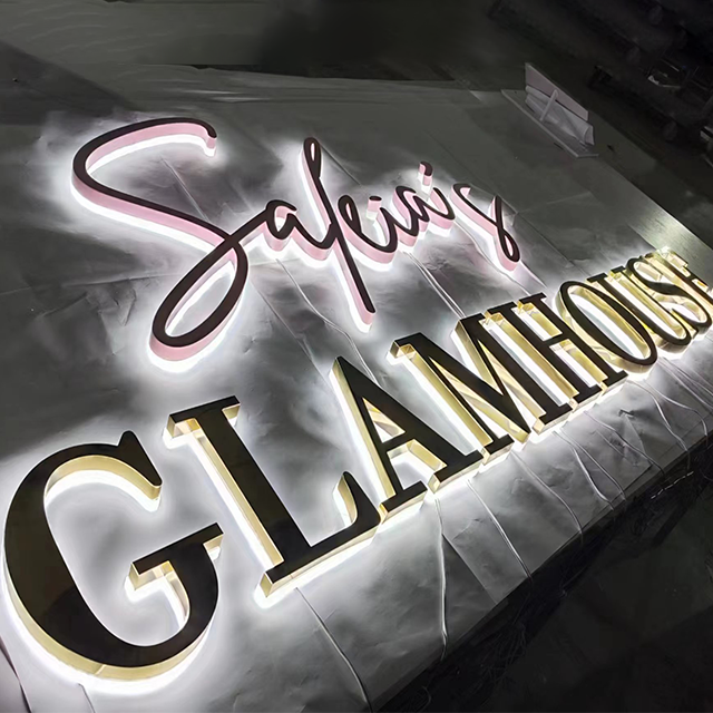 custom 3d backlit channel letter sign light up acrylic led logo sign led letter light billboards 3d custom led sign for business