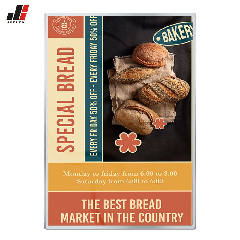 A1 A2 A3 A4 Open Ultra-Thin Aluminum Snap Photo Frame Light Box with Tempered Glass LED for Restaurant Menu Board Advertising