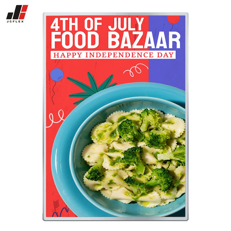 A1 A2 A3 A4 Open Ultra-Thin Aluminum Snap Photo Frame Light Box with Tempered Glass LED for Restaurant Menu Board Advertising