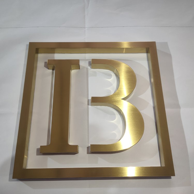 stainless steel no light metal logo sign custom letters custom led signage channel letter sign 3d logo for business reception