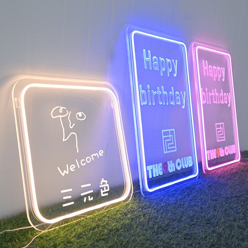 Acrylic Neon Light Luminous Sign Advertising Board Commercial Street Luminous Sign LED Glass Door