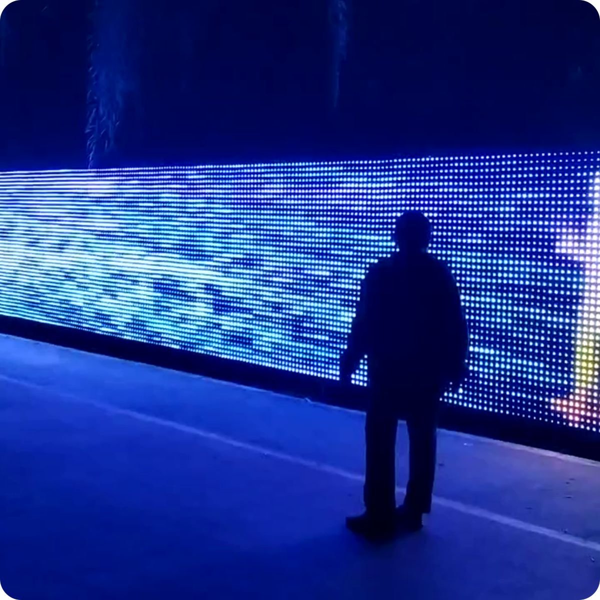 T20 P50 Cheap LED film Foldable Waterproof Creative good quality electronic advertising board Mesh Screen