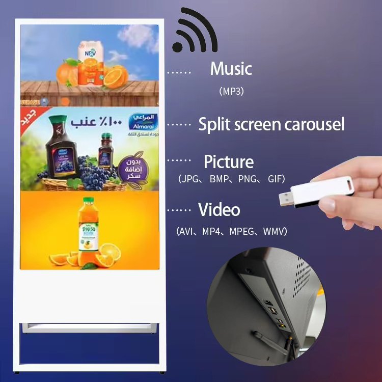portable A board Advertising Player display with digital black board with Optional Screen