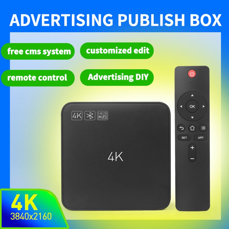 Advertising Media Player remote control app android stick player digital signage Menu Display Box