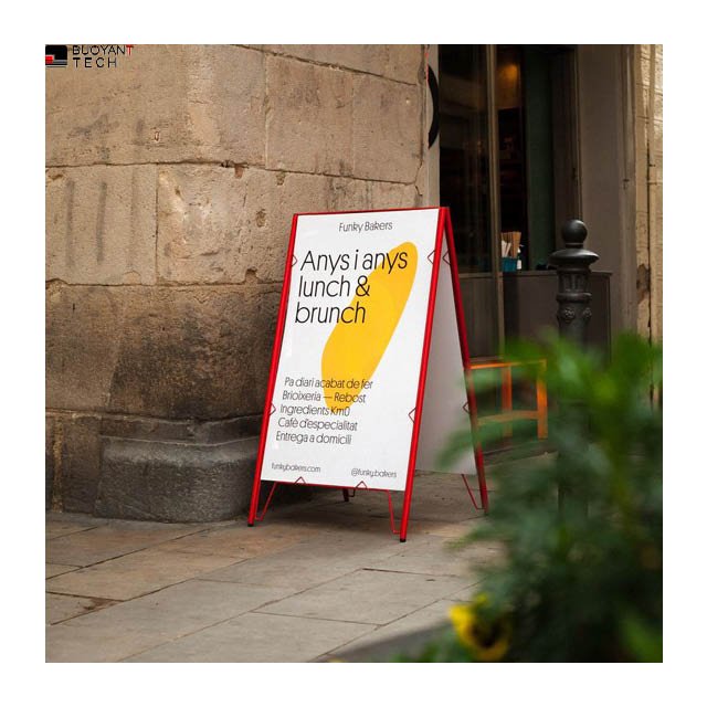 Custom Portable Plastic A-Frame Signage Perfect Design Folding Advertising Board for Sidewalk Pavement Durable Stand