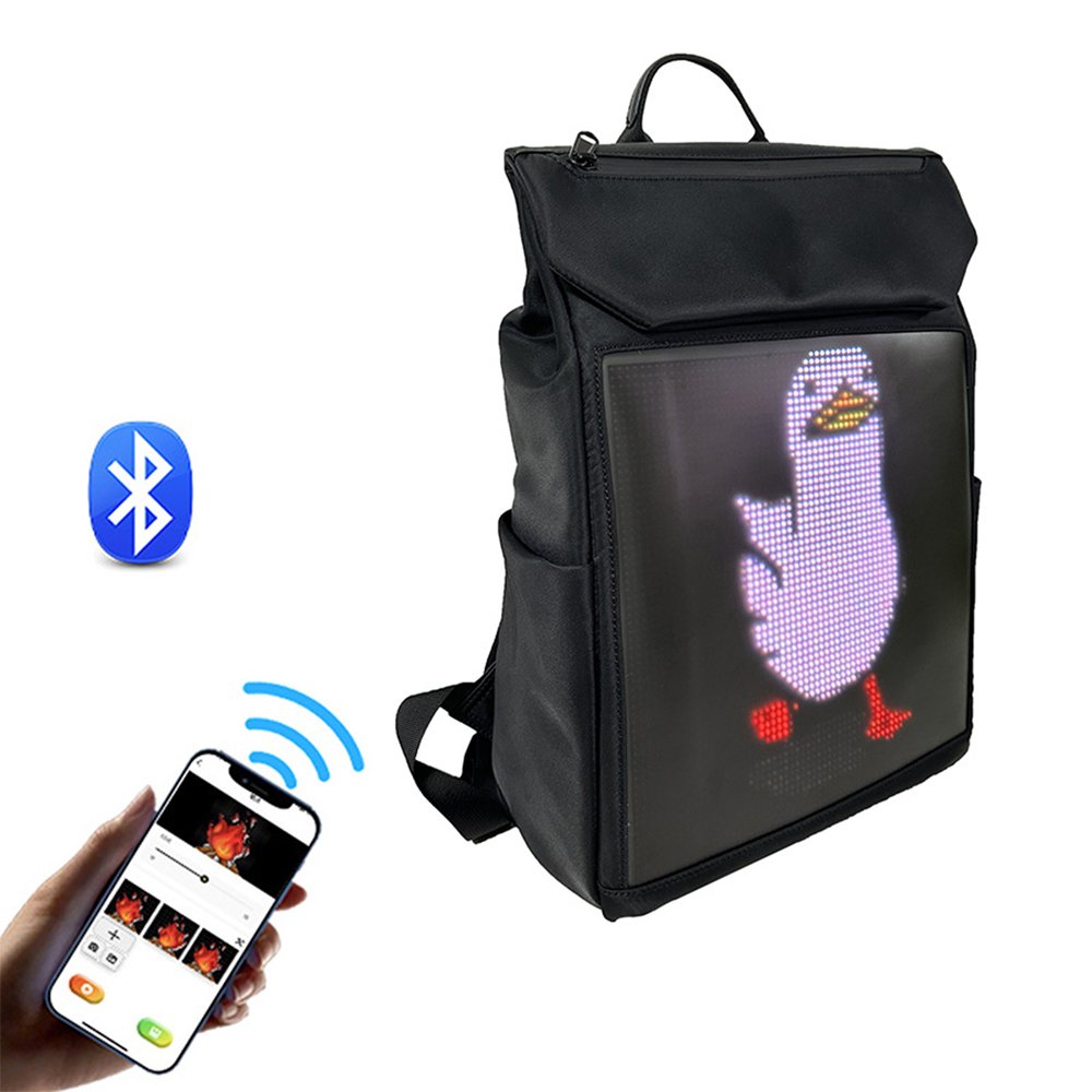 Led Screen Backpack With Led Screen Display Board Backpack Bluetooth Connection Diy Promotional Backpack Motorcycling Led Bag