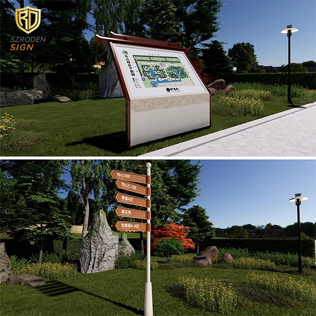 Metal Exterior Freestanding Wayfinding Pillar Pylon Sign Street Directional Information Message Guide Street Totem Sign Board