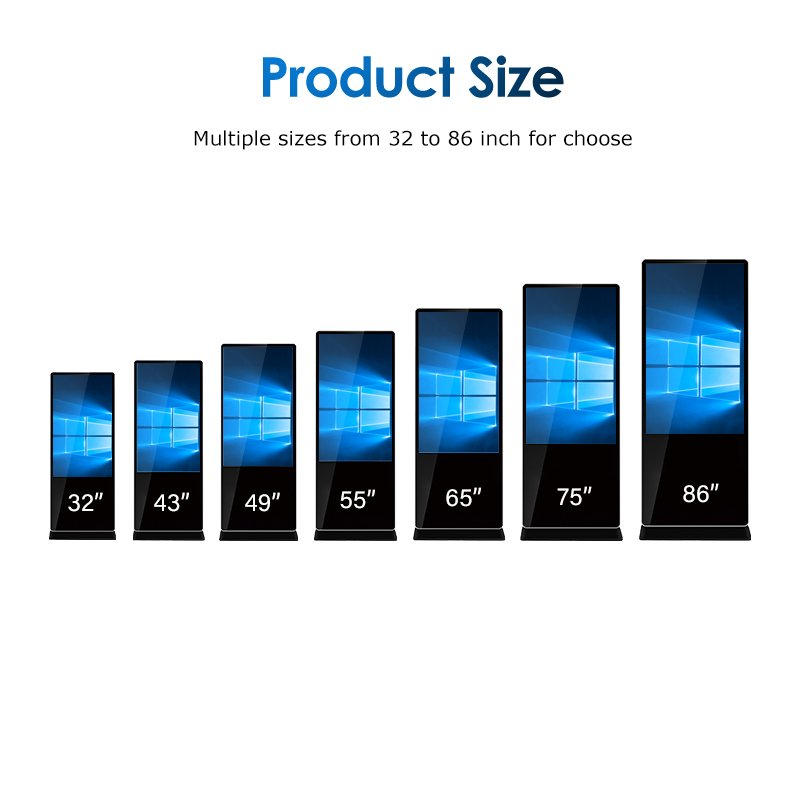2024 New Advertising machine 75 86 inch 4K Full-Screen Vertical Advertising Touch display digital advertising board for indoor