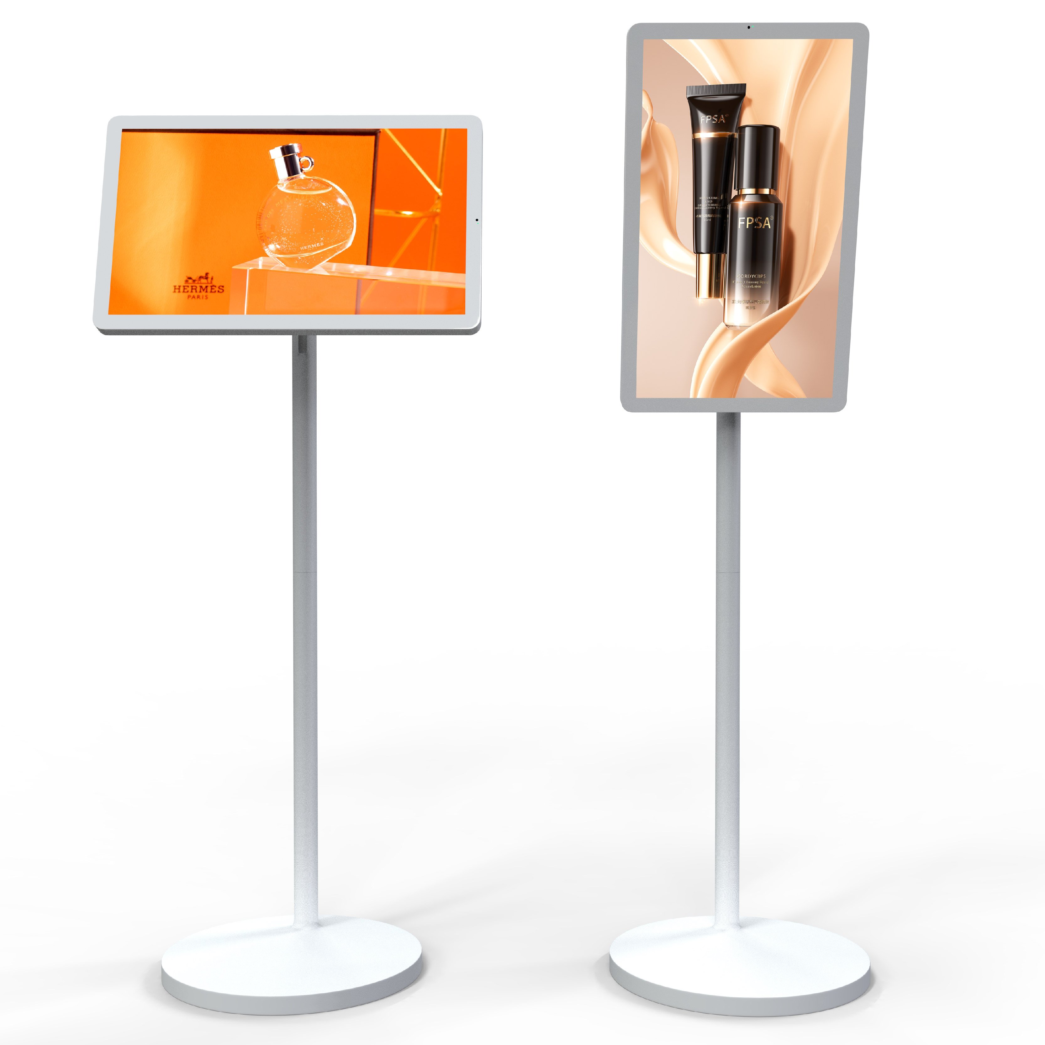 21.5 27 inch movable smart follow by me touch screen battery powered rotate screen