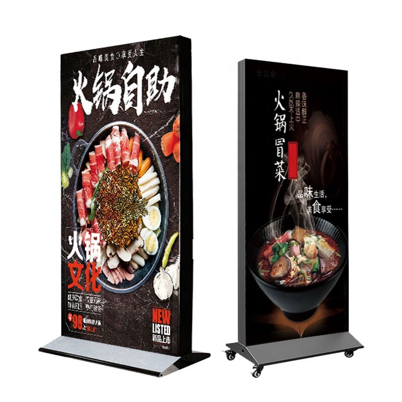 Easy Move Floor Stand Billboard Display Stand Light Box portable double sided UV printed Tension Fabric Illuminated Signage