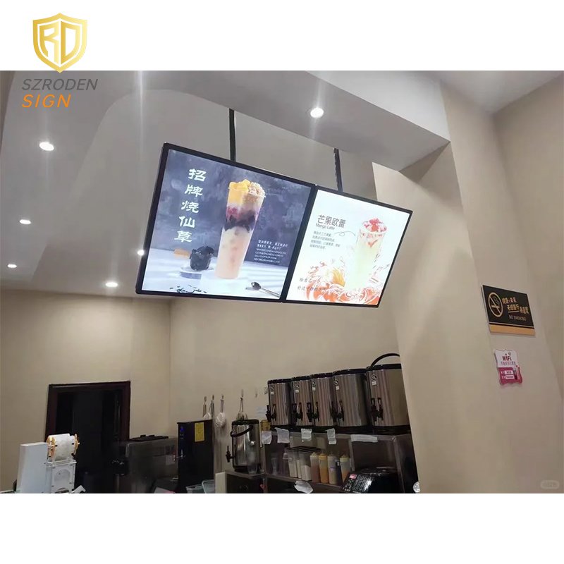 Restaurant Menu Display Boards Led Aluminum Snapper Frame Temper Glass Backlit Slim Light Box