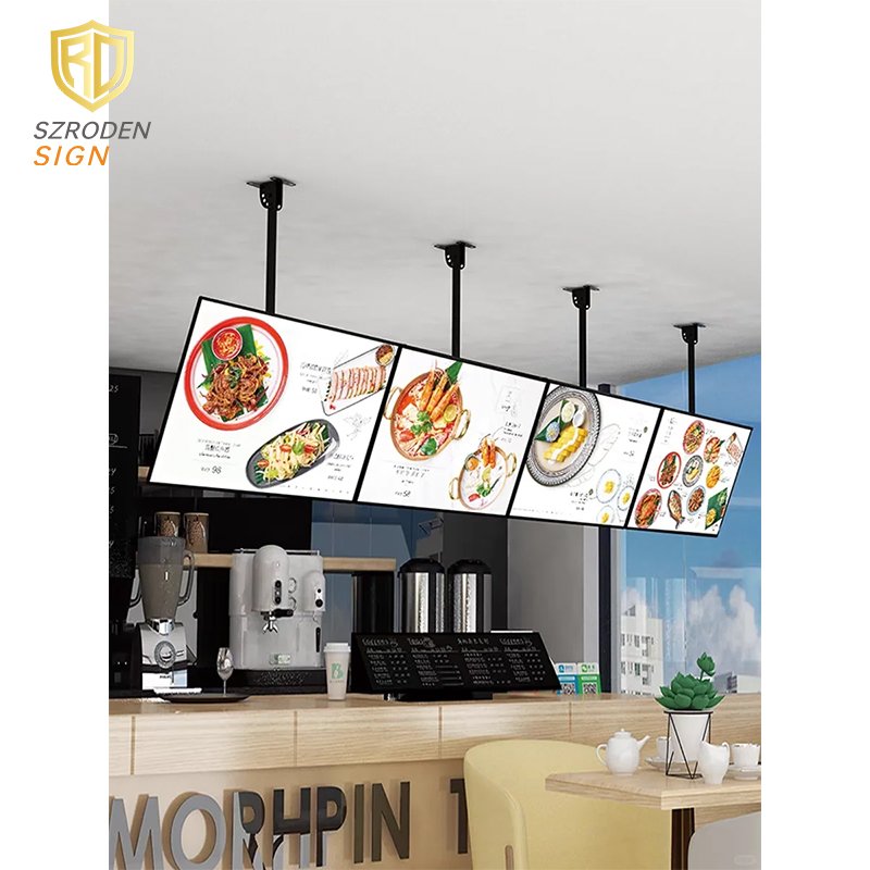 Restaurant Menu Display Boards Led Aluminum Snapper Frame Temper Glass Backlit Slim Light Box
