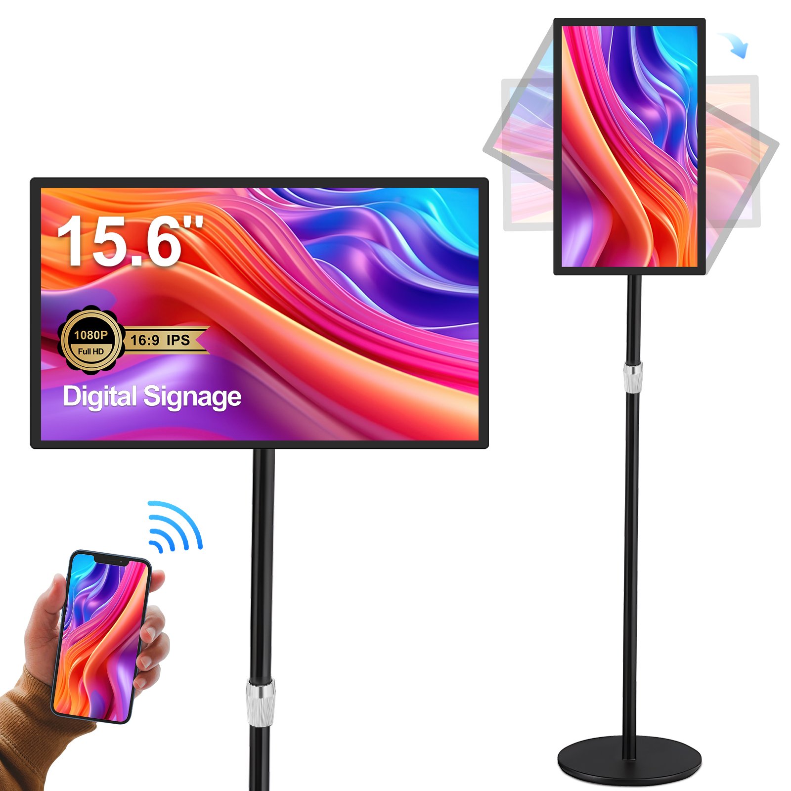 450 nits high brightness all-in-one Android tablet pc 15 LCD digital signage and display wall-mounted advertising screen